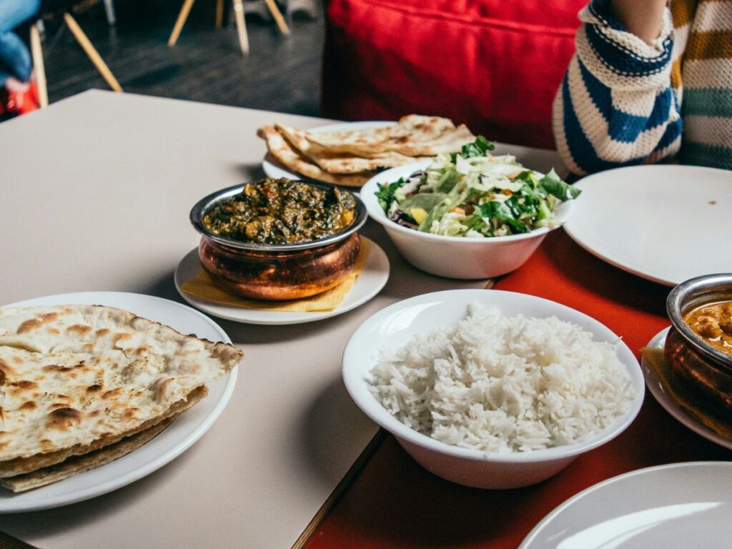 Indian food served 
