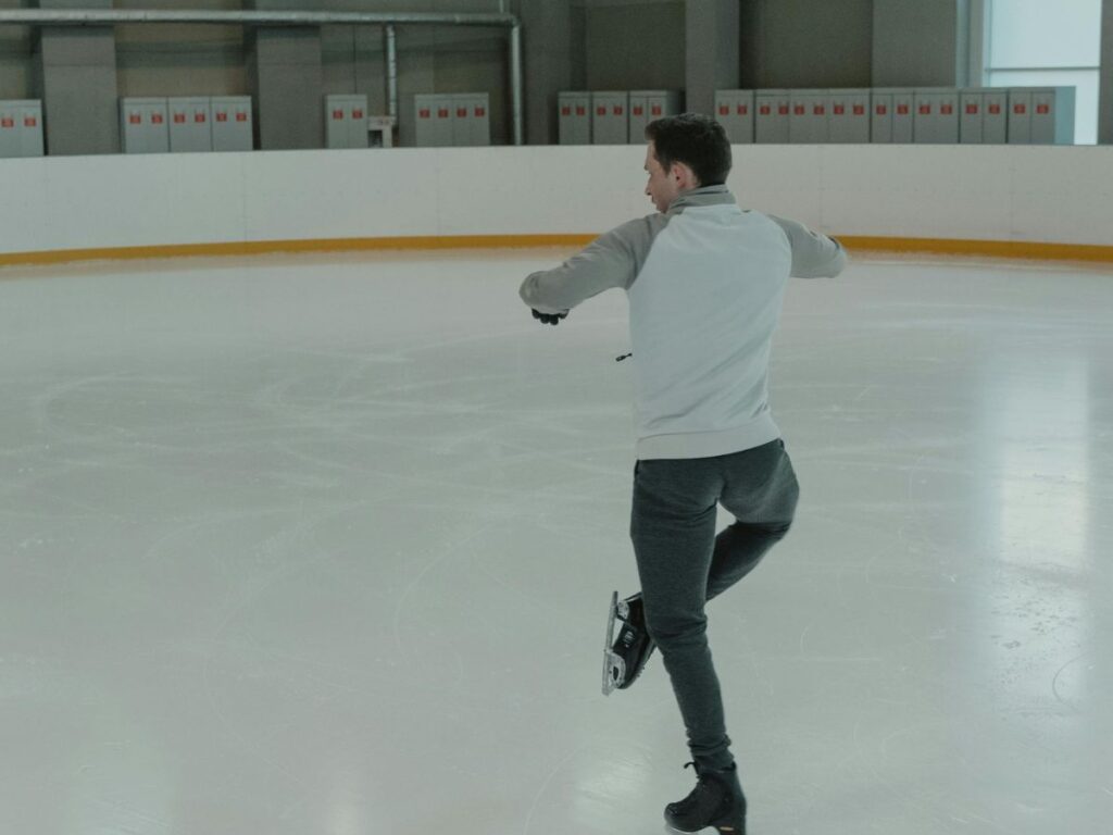 man ice skating