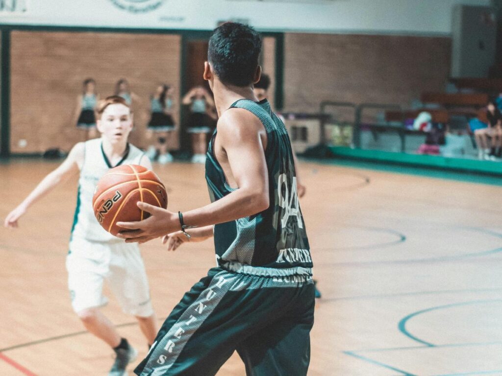 man playing basket ball