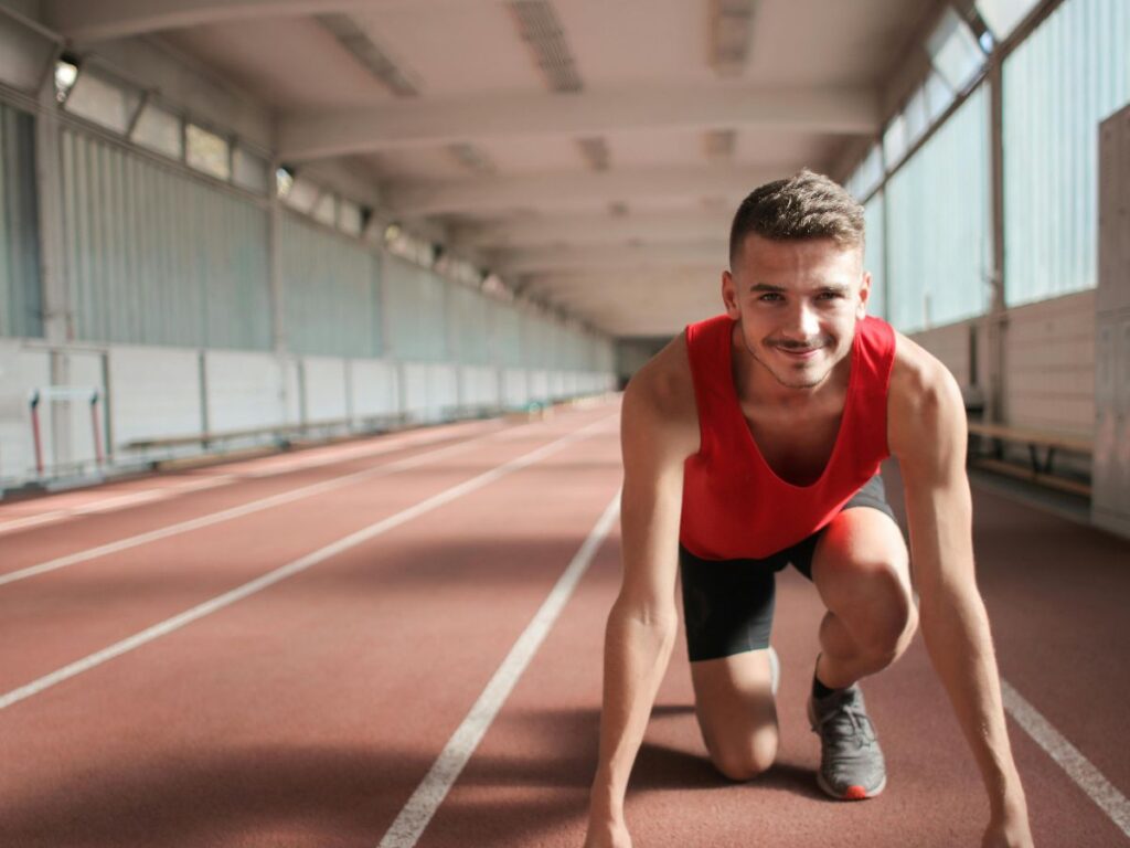 man ready for sprint