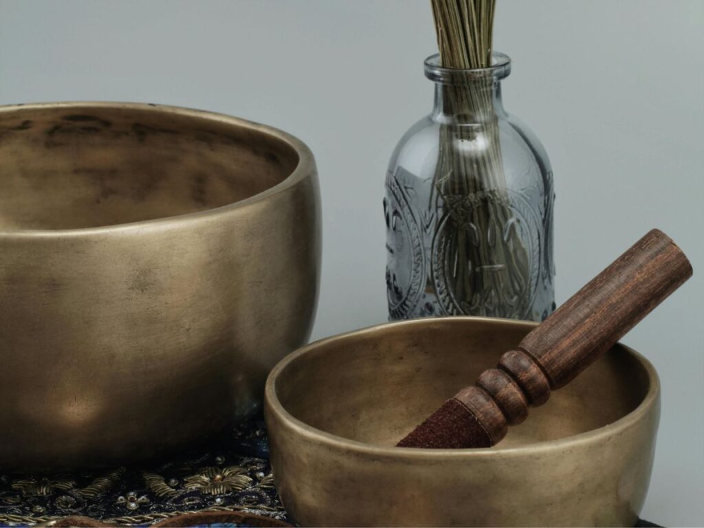 herbs in bowl for meditation