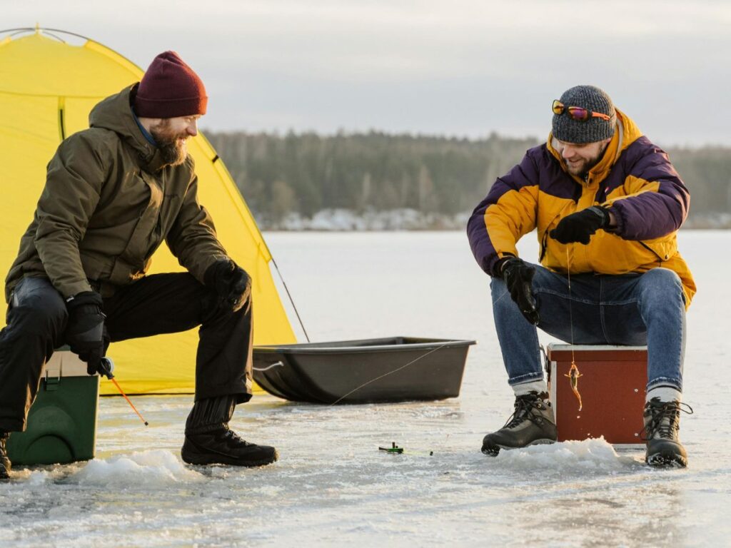 guys ice fishing