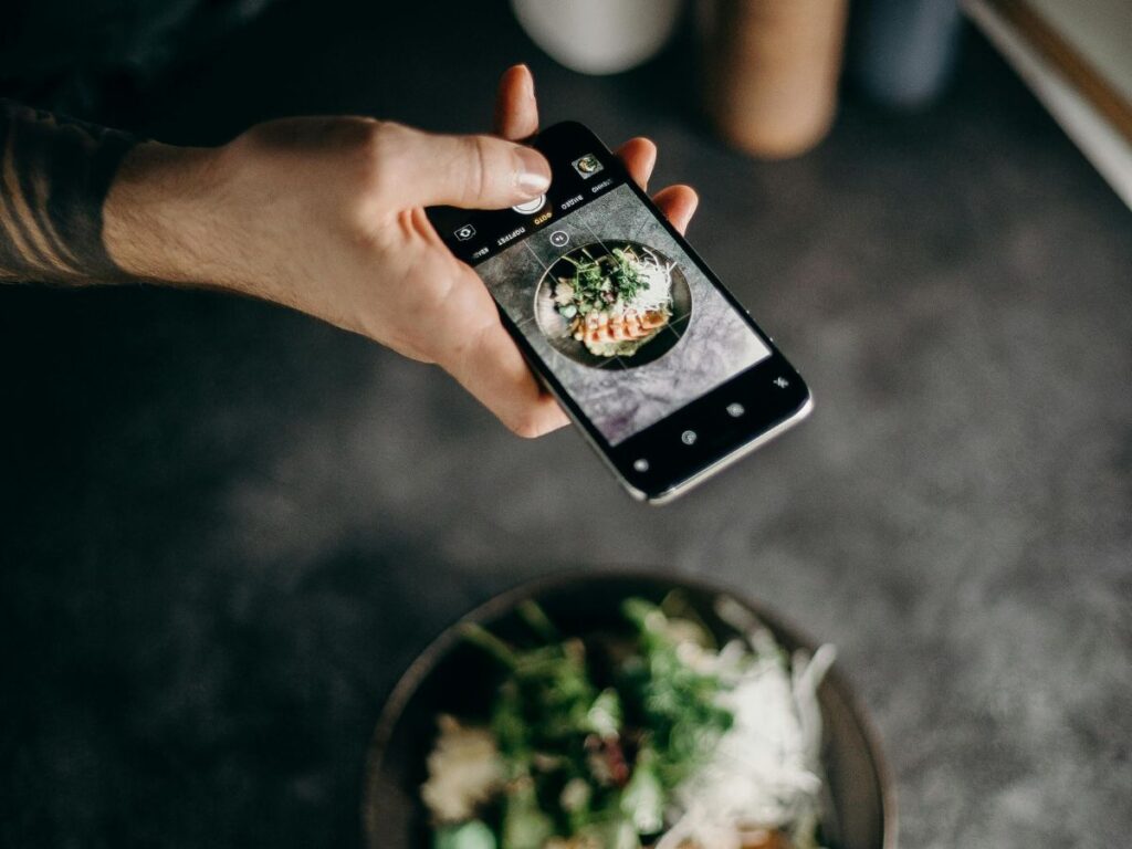 taking photo of food