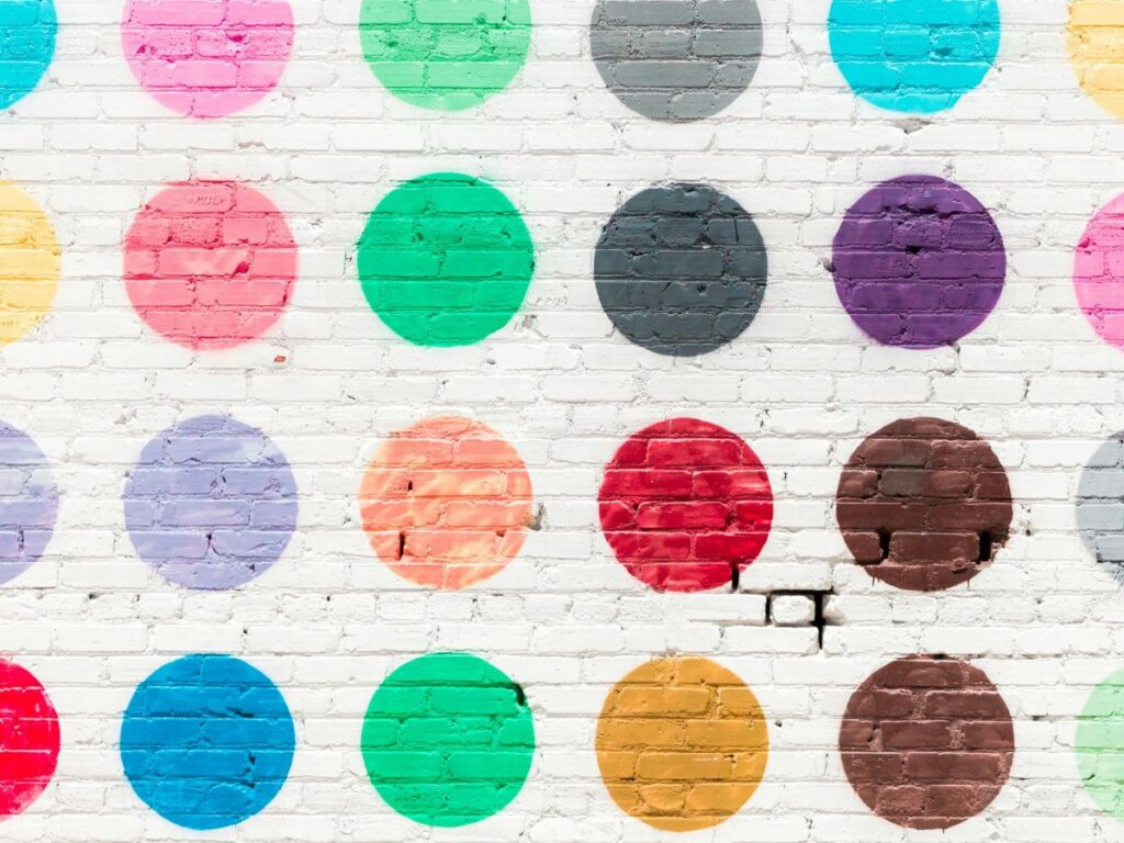colorful circles painted on wall