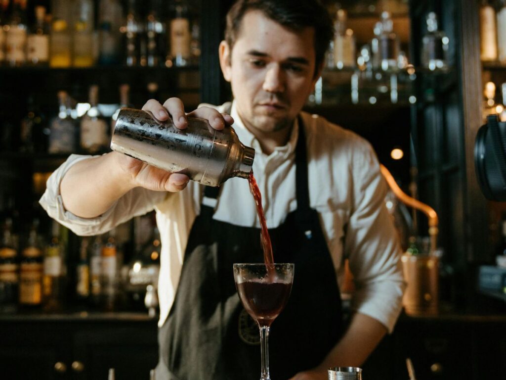bartender making a drink