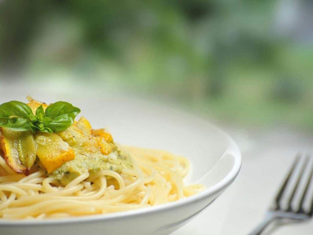 pasta noodles in plate