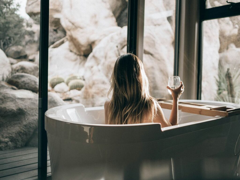 woman in a bath tub spa
