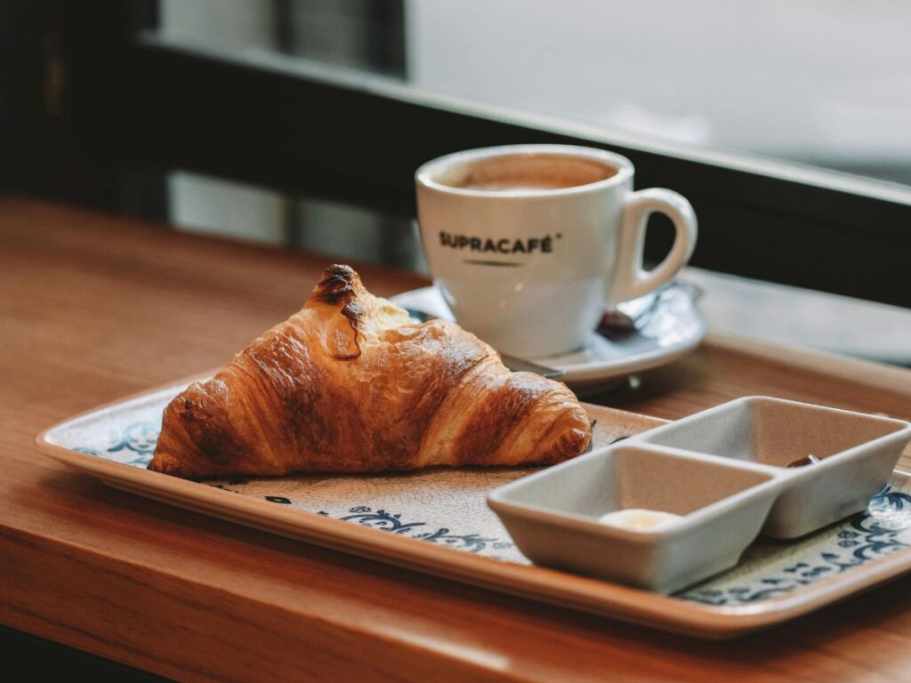 croissant and coffee