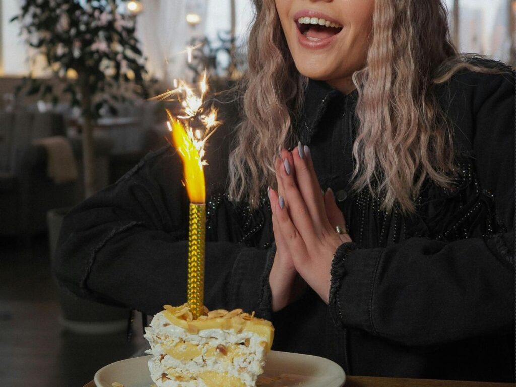 woman celebrating birthday
