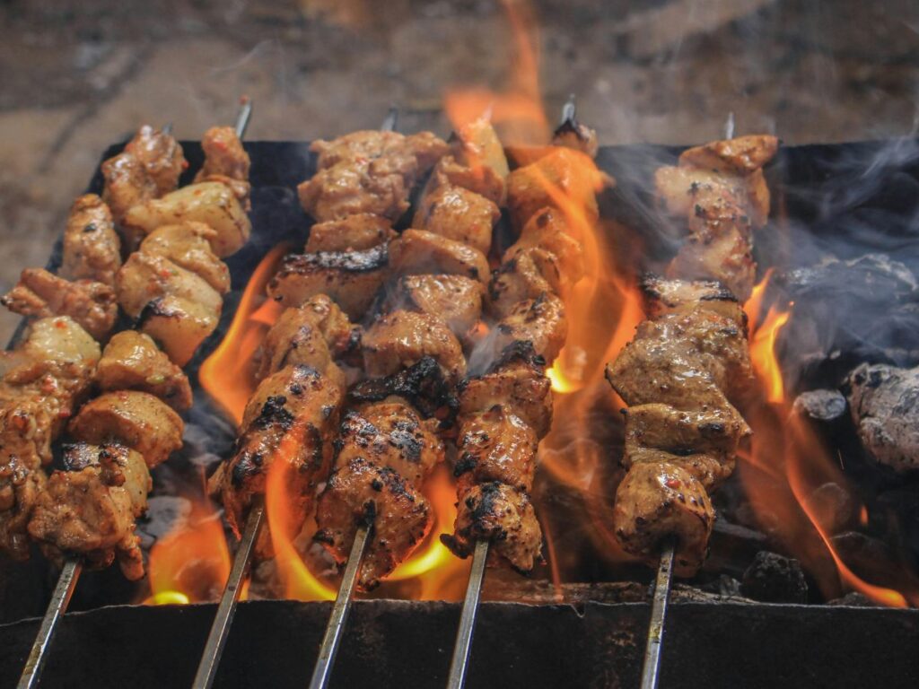 BBQ grilled on high flame