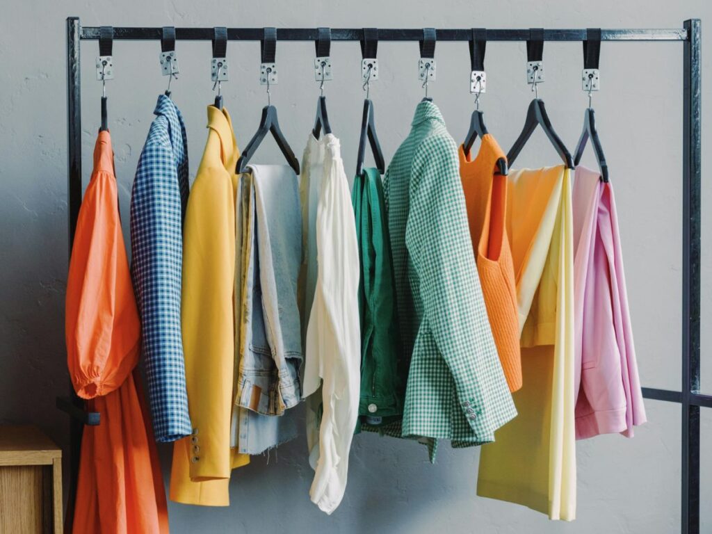 clothes hung in hanger