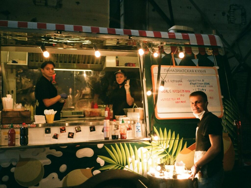 food truck at night