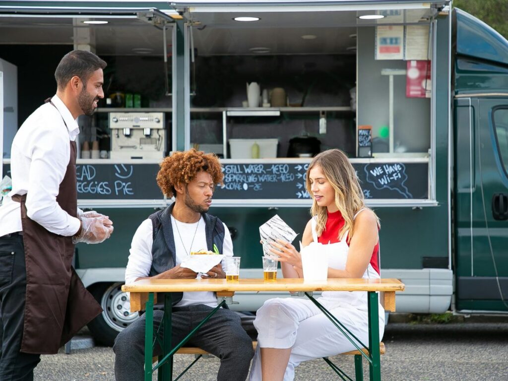 seating area outside food truck