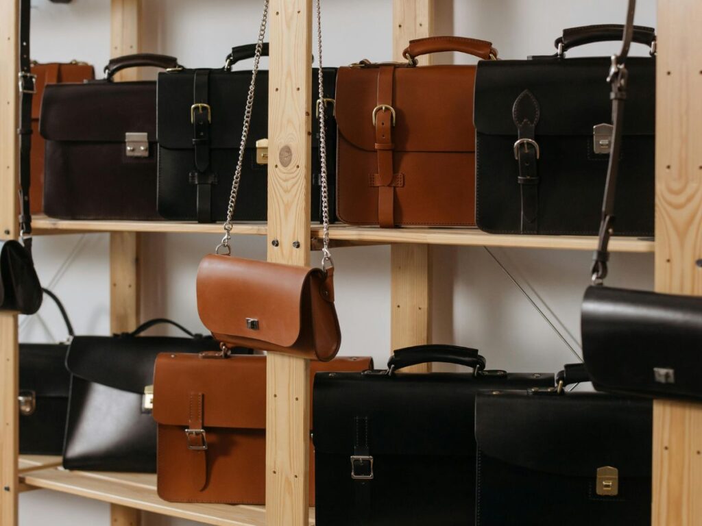 handbags in a store