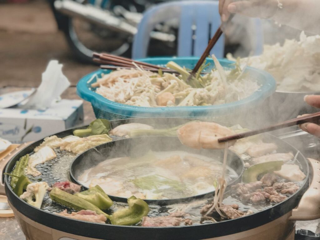 cooking food in hotpot