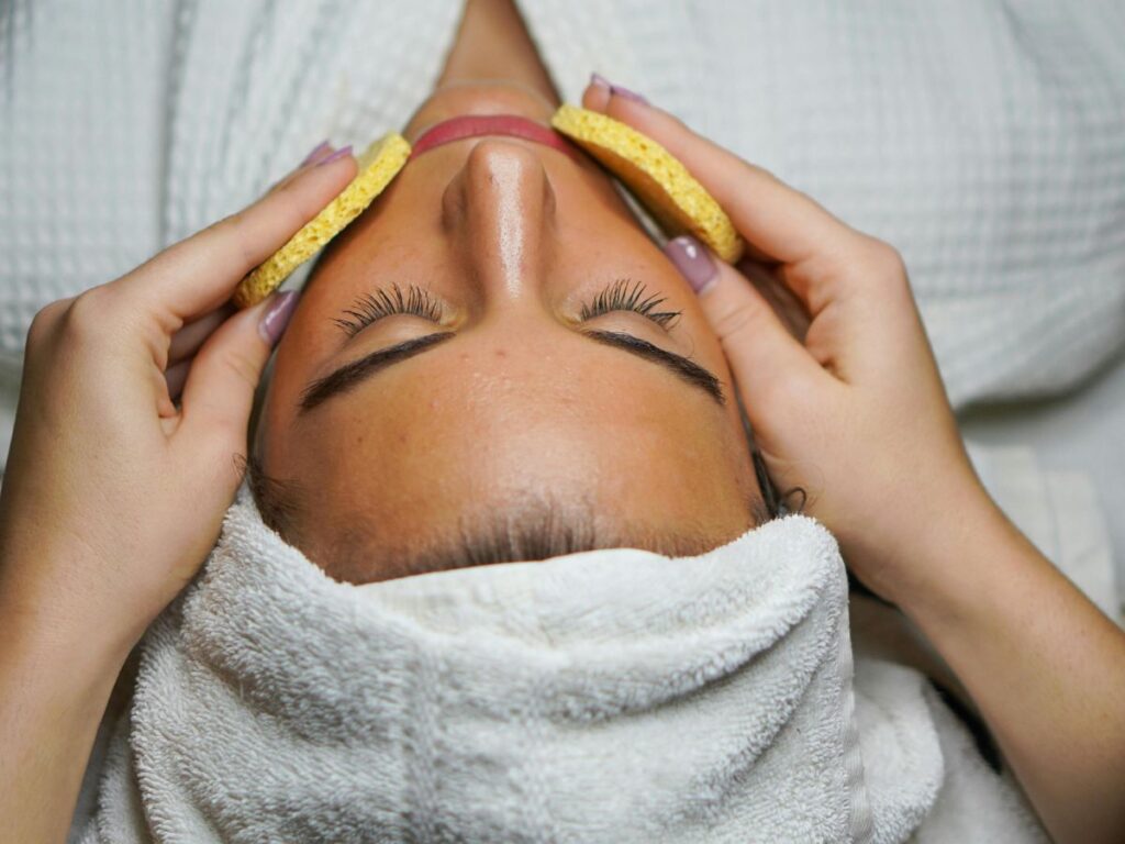 girl getting a spa facial