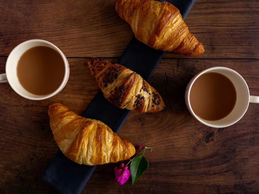 tea with croissants