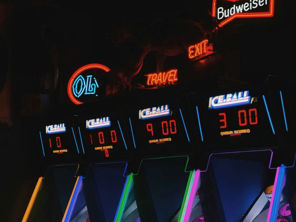 game scores in an arcade