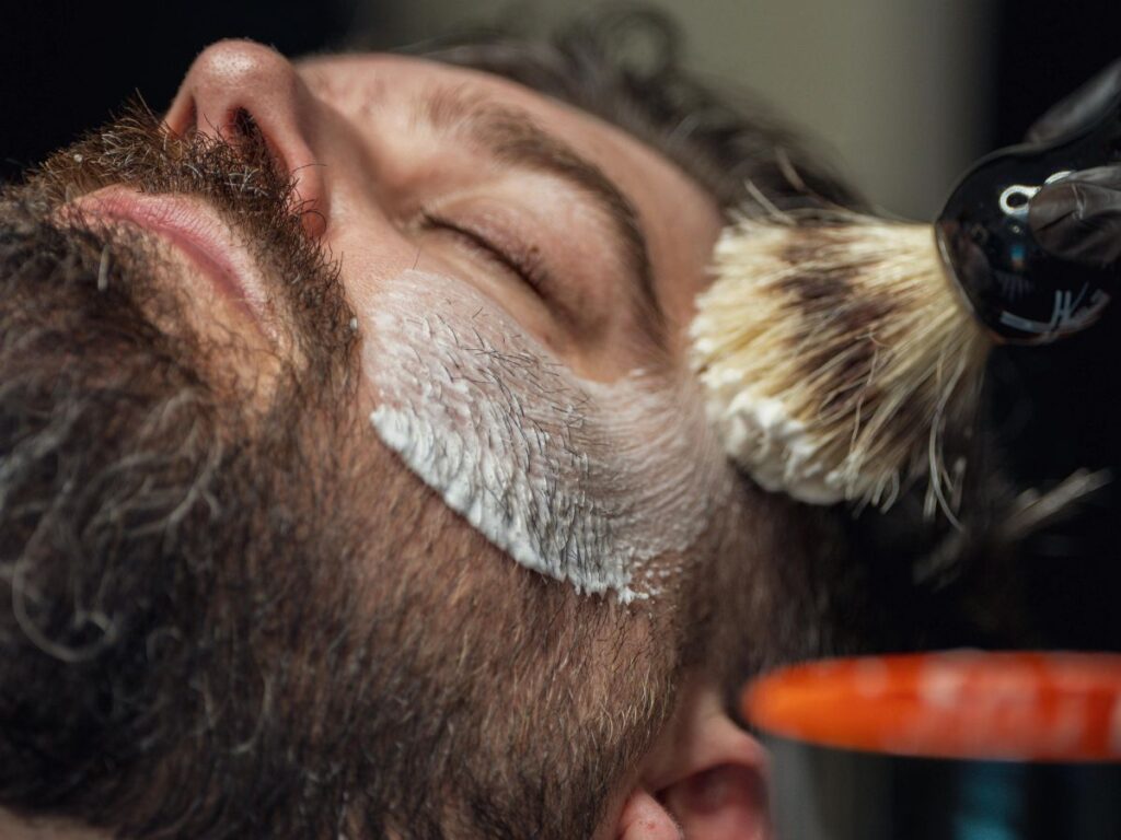 man getting shaved