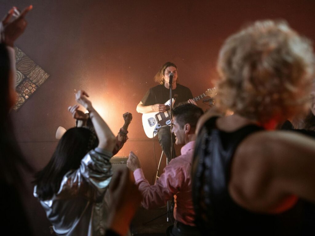 people dancing in a bar