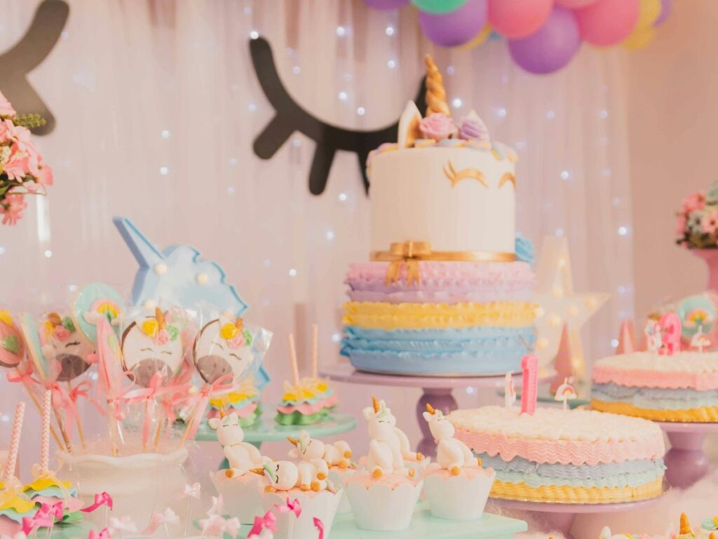 unicorn themed birthday cake