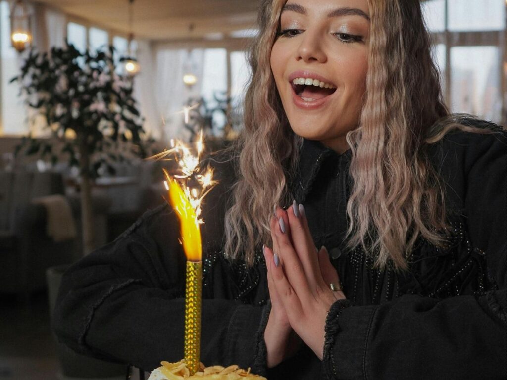 woman celebrating birthday
