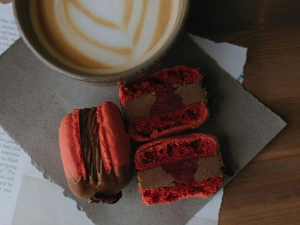 coffee and macarons