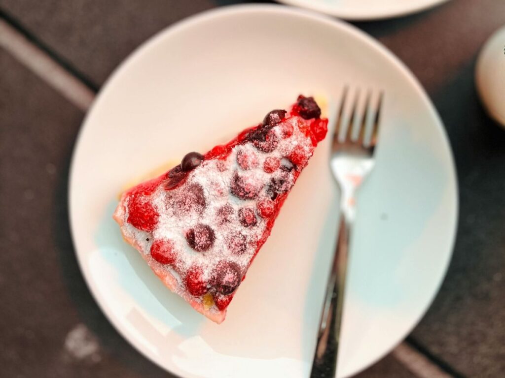 slice of strawberry cake