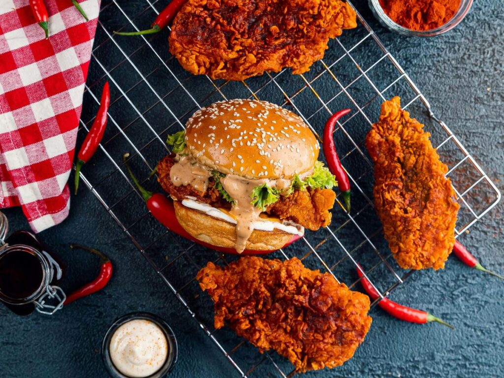 fried chicken sandwich with fried chicken