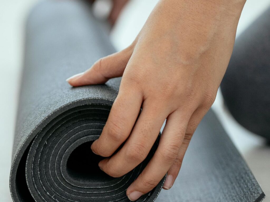 opening yoga mat