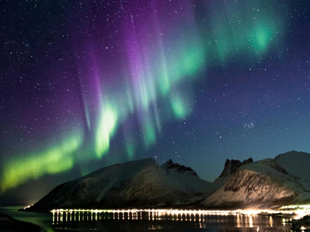 Northern Lights in mountains