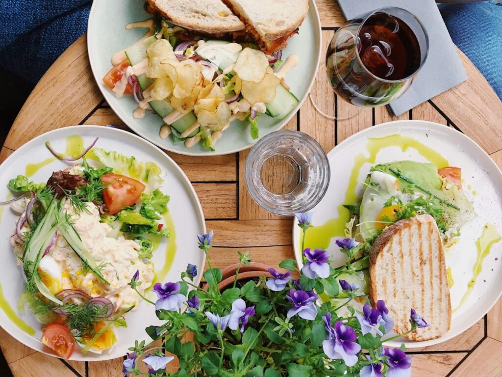 food served on table