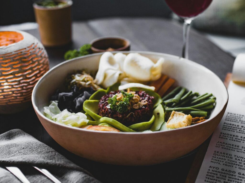 vegetarian food in a bowl