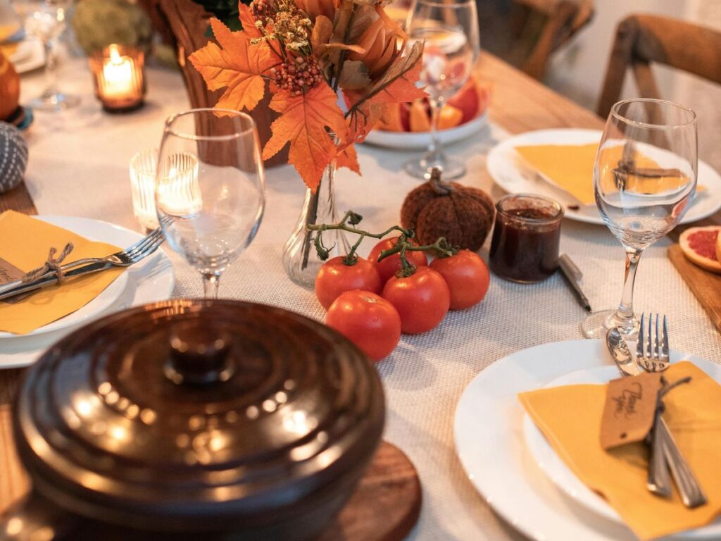 food served on table