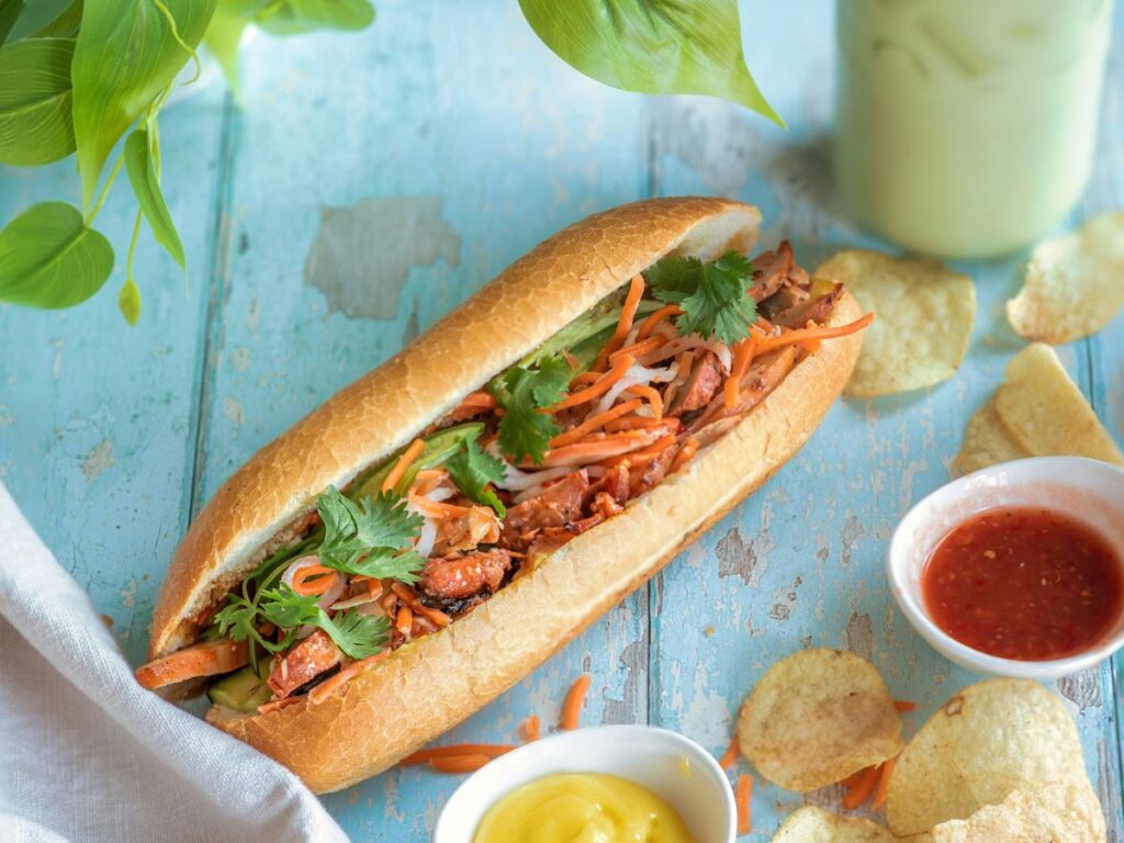 banh mi with sauces