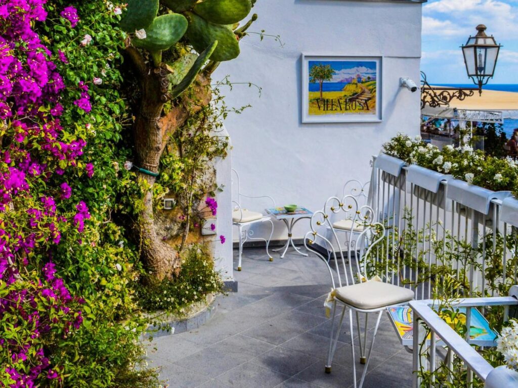 patio with green surroundings