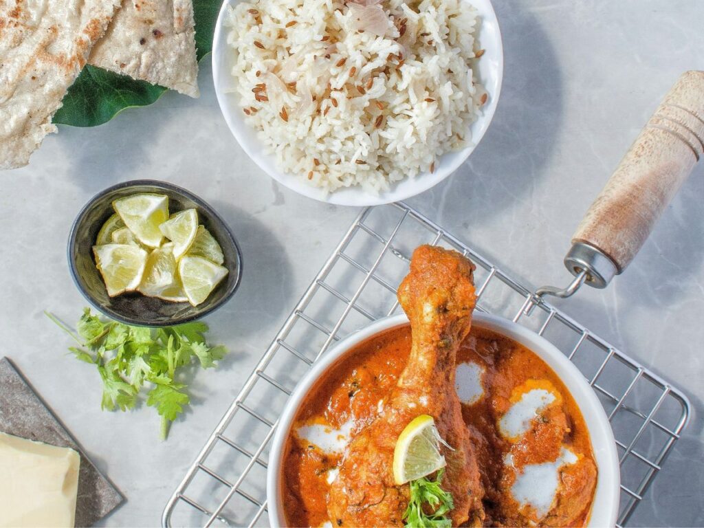 butter chicken with rice