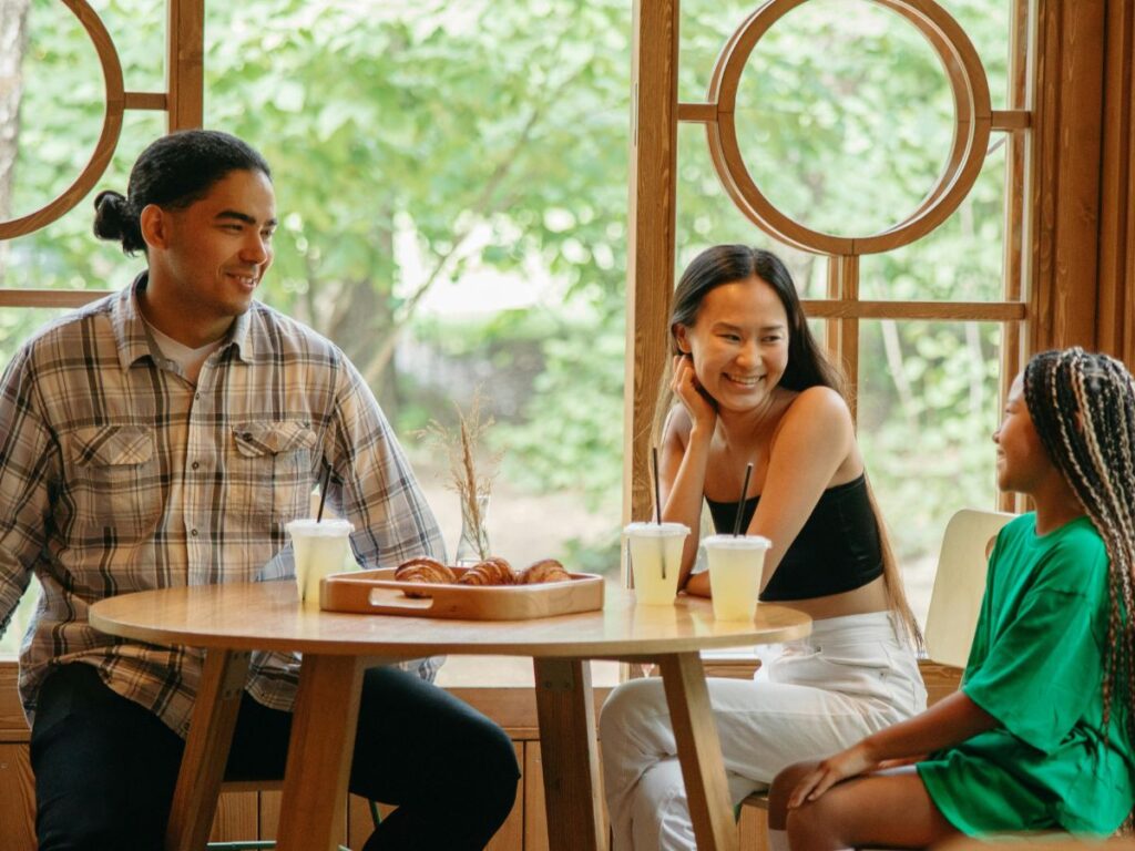 family in a restaurant