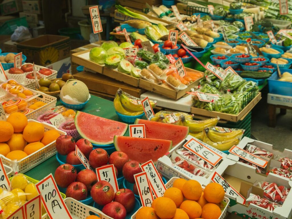 fruits and vegetables for sale