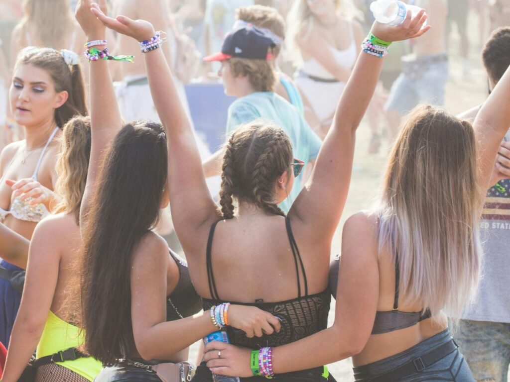 girls on a beach party