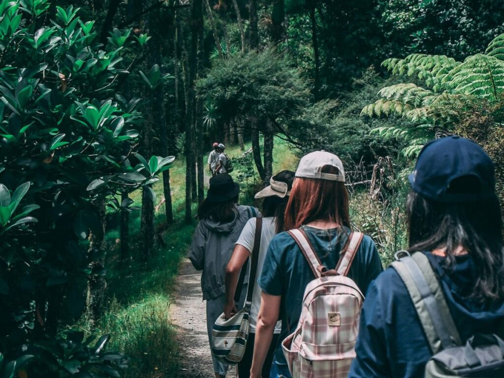 girls on a hike