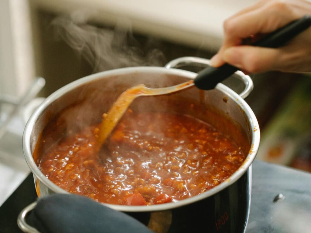 making pasta sauce