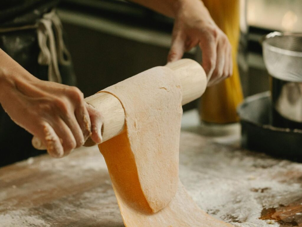 rolling pasta dough