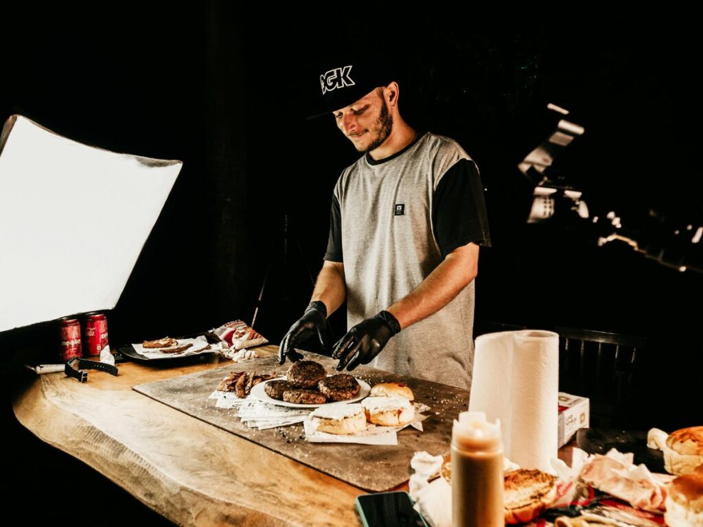 chef cooking food late night