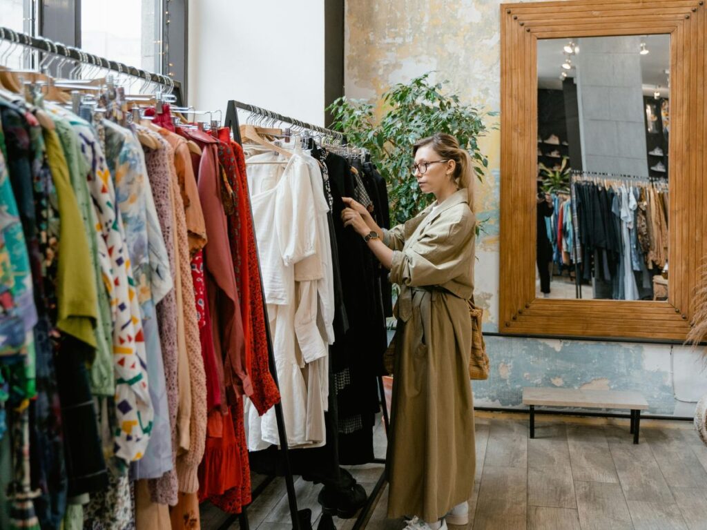 woman choosing clothes