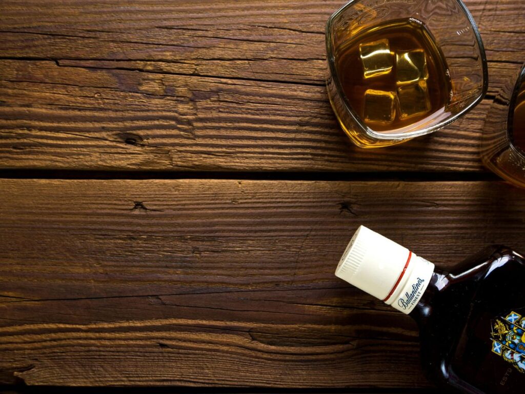 drink and bottle on table