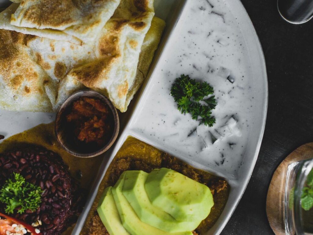 roti and salad