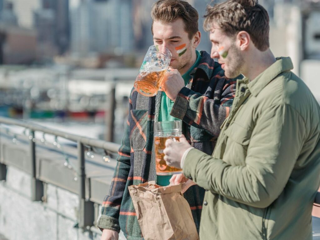 men drinking beer