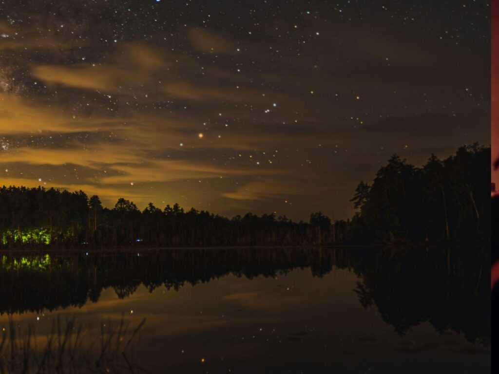 stars over a lake