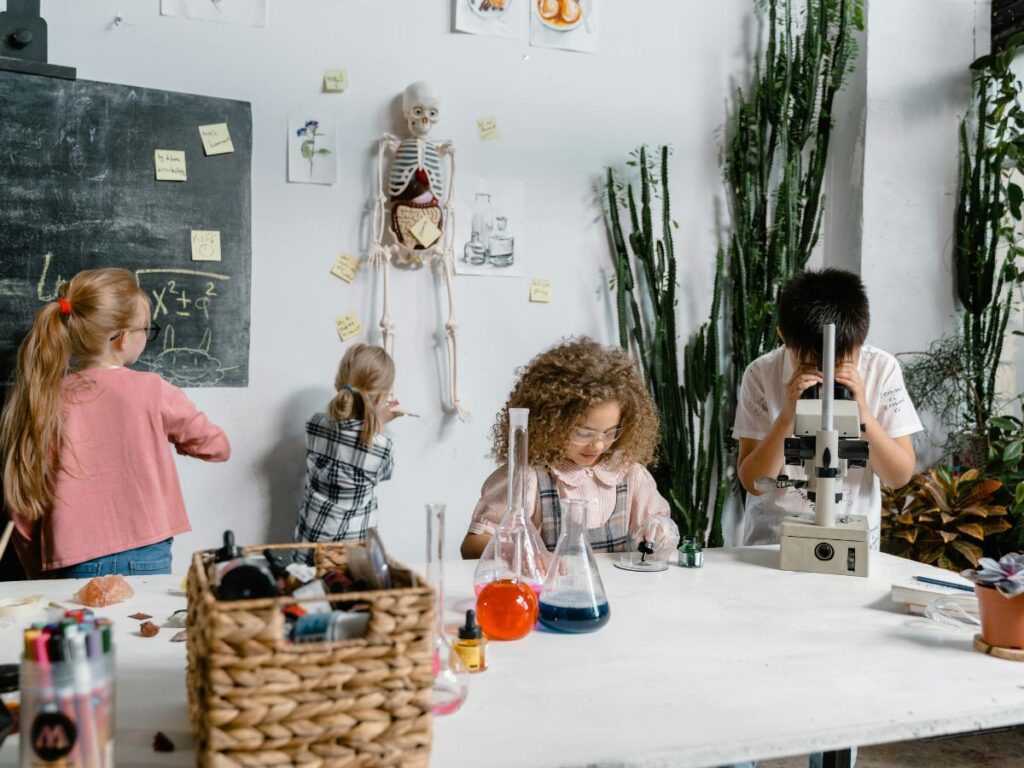 kids playing with educational toys